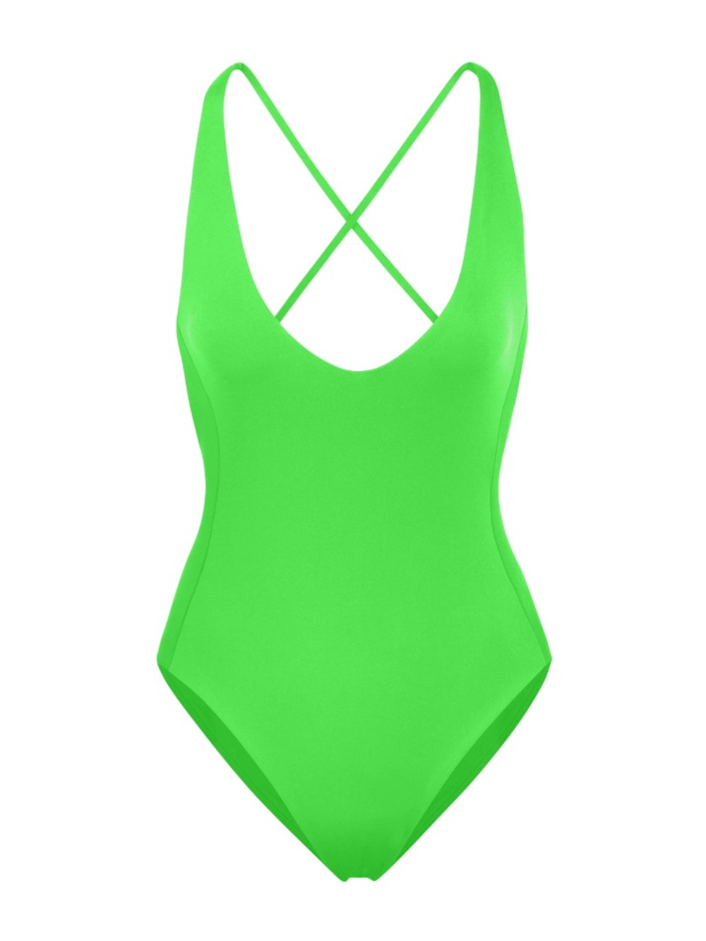 Left On Friday Neon Green Crossback One-Piece